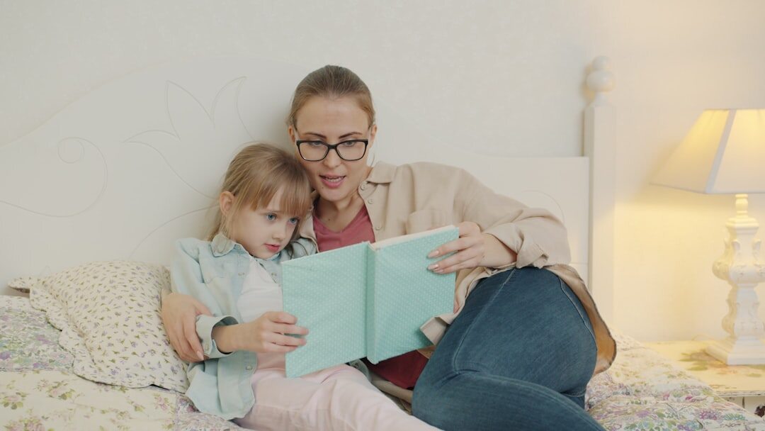 dutch grandmother telling story to child