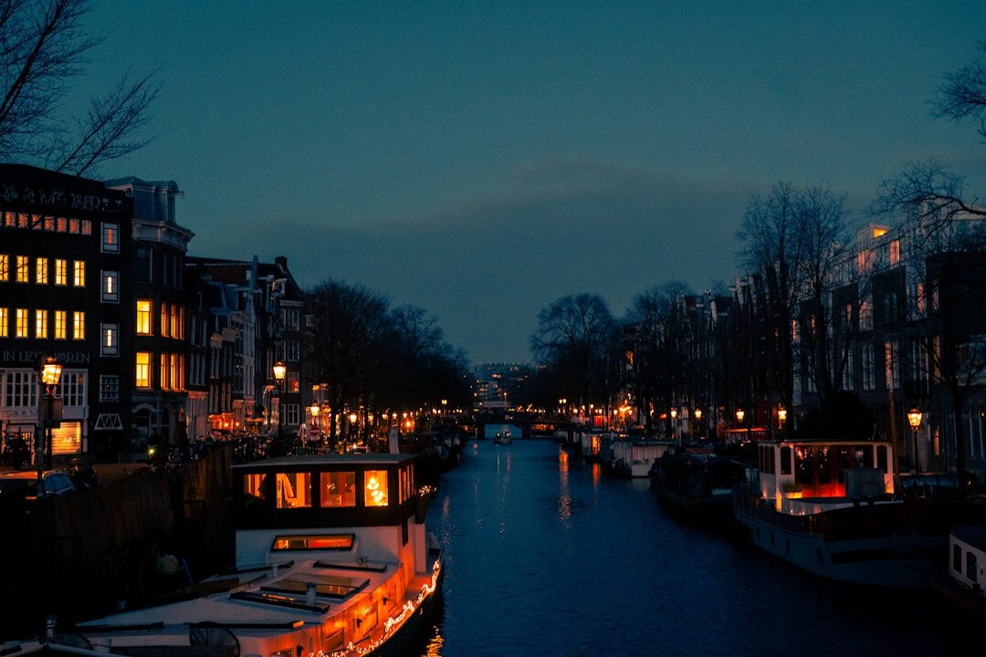 dutch canal at night